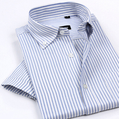 

Business Gentleman Casual Men Short Sleeve Shirt Summer Silm Fit Aolid Color