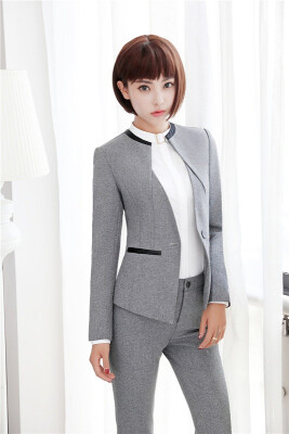 

Elegant Grey Formal Blazers OL Styles Autumn Winter Jackets Coat For Ladies Office Outwear Female Tops Clothes Plus Size 4XL