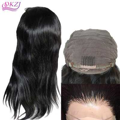 

QDKZJ Virgin Brazilian Straight Full Lace Human Hair Wigs For Black Women Glueless Lace Wigs Lace Front Wigs With Baby Hair Se