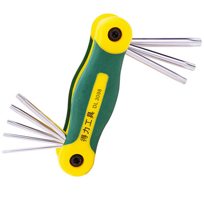 

Deli deli Folding flower-shaped hex wrench set portable flower wrench 8 piece set DL3098