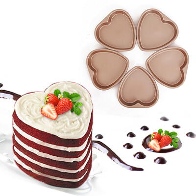 

Learning kitchen CHEF MADE gold non-stick heart-shaped rainbow cake naked cake baking mold 5 sets 6 inch 5 loaded WK9126