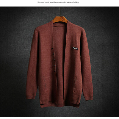 

2017 autumn new fashion men's knitted cardigan fashion Slim Korean men's casual sweater coat shirt