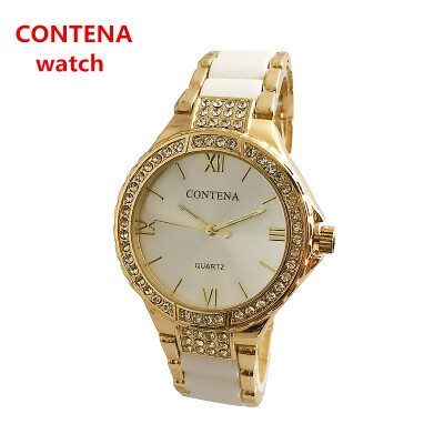 

CONTENA Luxury Elegant Ladies Fashion Alloy Watches Classical Crystal Bracelet Watches Women Trendy Wristwatch