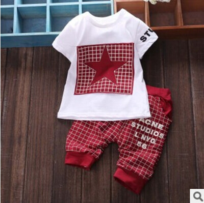 

Baby Boy Kid Short Sleeve STAR Sportswear Suit T-shirt Top Short Pants Outfits