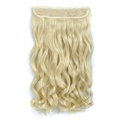 

20" Curly Wave 34 Full Head One Piece 5clips Clip in on Synthetic Hair Extension High Temperature Fiber Hair Pieces Wavy Hair