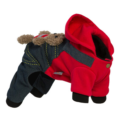 

MrBear pet dog clothes dog bear pattern four feet clothes - red 3rd Teddy clothes autumn&winter clothes puppy pet VIP four-legged clothes