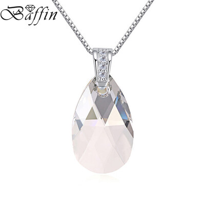 

BAFFIN Classic Water Drop Pendant Necklace Crystals From SWAROVSKI Elements Rhodium Plated Chain Collares For Women