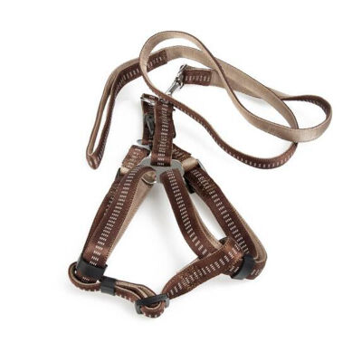 

You Lai Shi dog chest strap with traction rope chest wearing foam pull belt H-type strap pull rope pet supplies brown L code