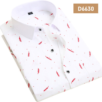 

Men Casual Shirt Fashion Short Sleeve Solid Color Summer Slim Printing