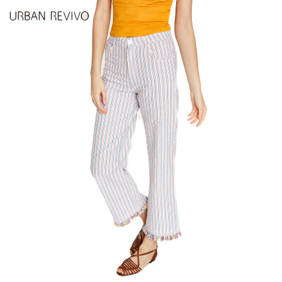 

UR Women's Stripe Tassel Fashion Casual Straight Pants YL14S6GN2000 Miscellaneous