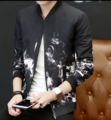 

Casual MenS Jacket Print Simple Zipper Youth Jacket Men Coats Winter Male Outerwear Autumn Overcoat Khaki