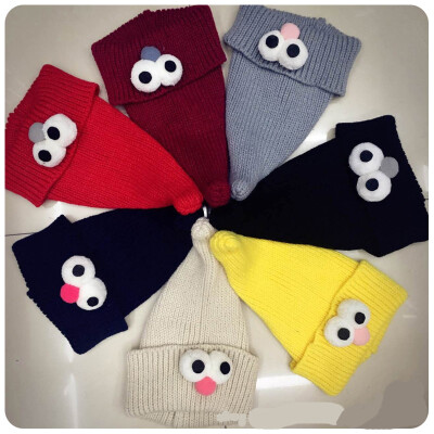 

Children hat eyes Sesame Street Knit Hat Men and girls spire cartoon bird wool hat autumn and winter hat