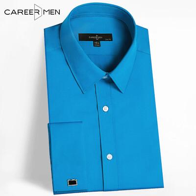 

CareerMen Mens Slim Fit Non Iron Spread Collar Twill Graceful Comfort French Cuff Long Sleeve Dress Shirt