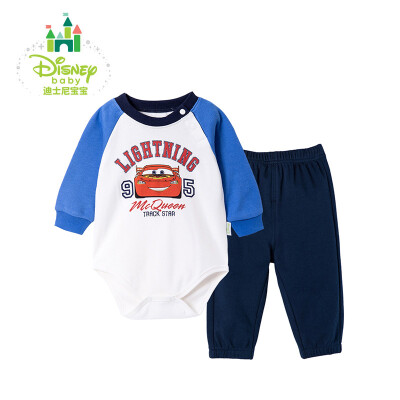 

Jingdong delivery] Disney (Disney) children's clothing baby Siamese clothing long-sleeved suit male baby package fart clothing outfit 171T671 flower gray 59cm