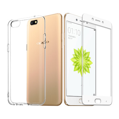 

Shell film set ESCASE OPPO A77 phone shell OPPO A77 tempered film full-white white OPPO all-inclusive drop shatter-resistant shell transparent protective sleeve