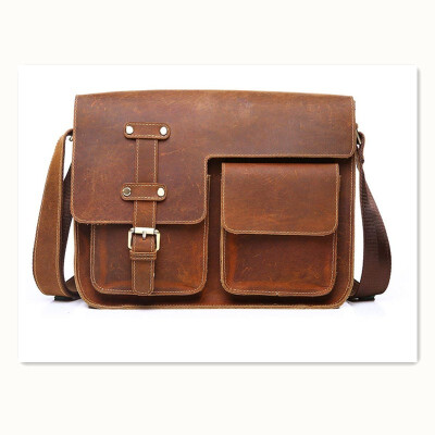 

Hand-stitched Cambridge bag High-end suede leather mens bag Mens leather shoulder bag Mens