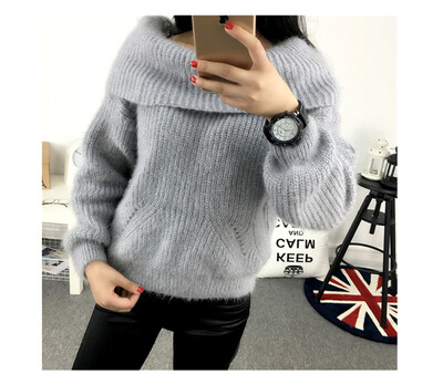 

Autumn and winter short section of the high collar thick sweater women hedge large size students a word collar sweater jacket