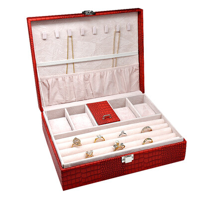 

GLOBAL KA Jewelry Box Gift European Ring Box Jewelry Storage Box Birthday Gift Valentines Day Gift Red