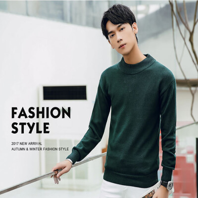 

Autumn new men's sweater T-shirt casual sweater thin sweater pure cotton shirt