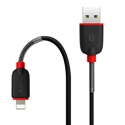 

(Baseus) soft spring data cable Apple 6 / 6s data cable charger line support iphone5 / 6s / 7 Plus / SE / ipad air mini 1M black and red paragraph