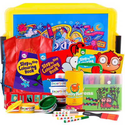 

Merlot JoanMiro Preschool Painting Deluxe 9-piece gift box crayon watercolor pen paint set