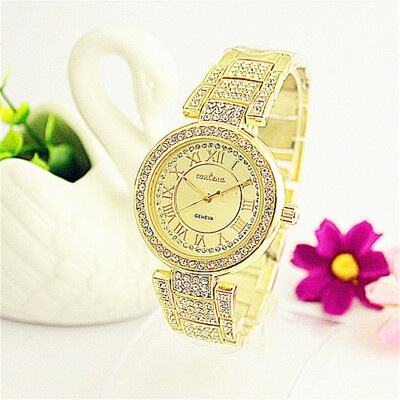 

Luxury Style Ladies Diamond Watches CONTENA Crystal Women Dress Watches Fashion Elegant Rhinestone Female Quartz-Watch