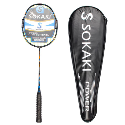 

Sokaqi SOKAKI full carbon badminton racket 1 stick has threaded 22 pounds wrapped hand gel