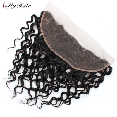 

Fashion Frontal Lace Closure Peruvian Virgin Hair Water Wave Free Part Unprocessed Virgin Hair Weaving Middle Brown Peruvian