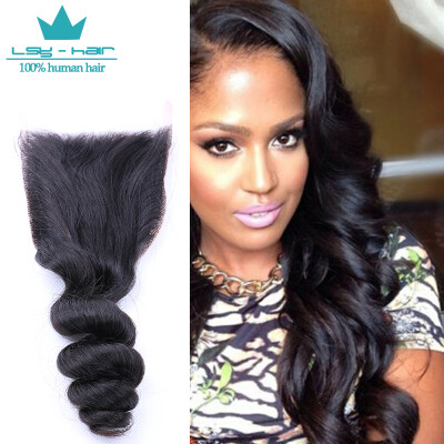 

8A Malaysian Loose Wave Closure 44 MiddleFree3 Part Lace ClosureNoble Hair Malaysian Virgin Hair Lace Closure