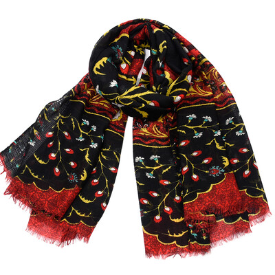 

JeouLy 2018 hot sale Scarves Women Spring New Cotton long Scarf flower Pattern Scarf Sunscreen Shawl hijab cape 180100cm