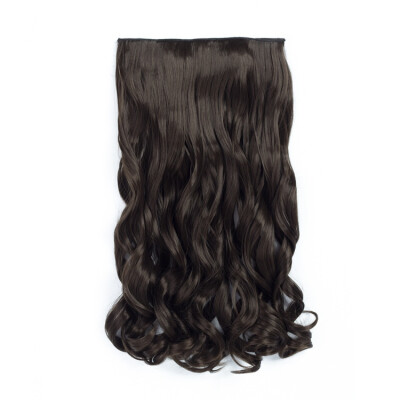 

20" Curly Wave 34 Full Head One Piece 5clips Clip in on Synthetic Hair Extension High Temperature Fiber Hair Pieces Wavy Hair