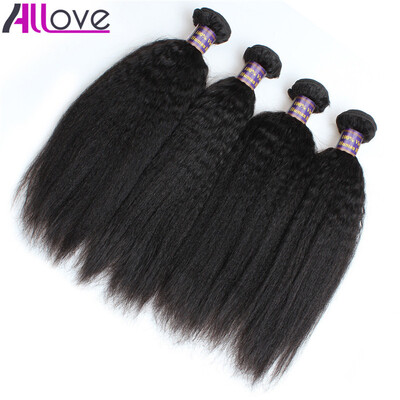 

Allove Hair Products 8A Peruvian Yaki Straight Hair 4Pcs 100 Unprocessed Human Hair Orignal Human Hair Natural Black Color