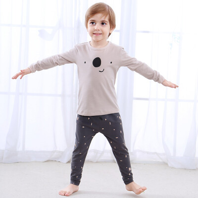 

Xin Song boy cartoon lion home suit suit children pajamas suit L129D blue gray 130