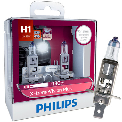 

PHILIPS Автомобильная фара H1 / H4 / H7 Автоматическая передняя лампа Автомобили Противотуманные фары (2 ПК) 130% Лучшая производи