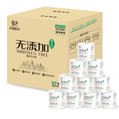 

Happy sun no added roll paper 3 layer * 140g * 27 rolls of toilet paper (FCL sales) green without adding no toilet