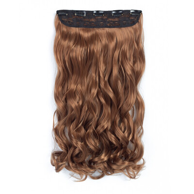 

20" Curly Wave 34 Full Head One Piece 5clips Clip in on Synthetic Hair Extension High Temperature Fiber Hair Pieces Wavy Hair