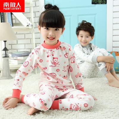 

Antarctic Nanjiren children underwear boys&girls in the end of the collar Qiuqiu pants pajamas cotton wool suit naughty monkey 110