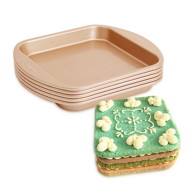 

【Jingdong Supermarket】 CHEF MADE WK9099 Champagne Gold Non-stick Rainbow Cake Bakery Mold 5pcs Set 6pcs 5pcs