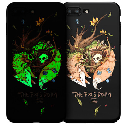 

Illustrator Apple 7 & 8 Plus Phone Case iPhone7 plus & 8 Plus Mobile Phone Case 55 inch Mobile Phone Set Night Light Cartoon Relief Anti-Wrestling Crust Fox
