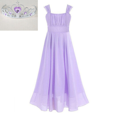 

Girls Shoulderless Long Dress teenage Evening Formal Dresses -Light Purple