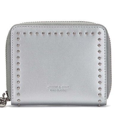 

JESSIE&JANE&Jane Womens Bag Wallet 5155 Leather Simple Fashion Lady Mini Clutch Black