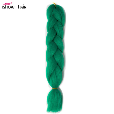

Ishow 24inch Synthetic Braiding Hair Pure Color HighTemperature KanekalonJumbo Braid Hair Extensions Crochet Yaki Texture 1pc100g