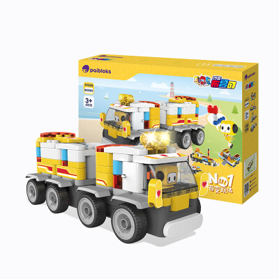 

Grape technology toys Variety Bruck van trailer toy assembly Large particles of boys and girls puzzle puzzle plug building blocks Variety Van trailer built only non-remote control