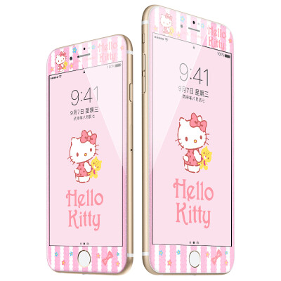 

Hello Kitty Apple 8Plus / 7Plus tempered film iPhone8Plus / 7Plus carbon fiber soft edge color film phone protective film Good Morning Kitty