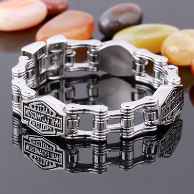 

Boys Mens Friendship Chain Halley Biker Motorcycle Link 316L Stainless Steel Halle Bracelet
