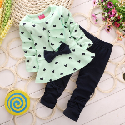 

Dow Children Girls Set Clothes Cotton Spring Autumn Winter 2PCS Full Sleeve +Pant New Brand Kid Suit Girls Clothing Set Outfit