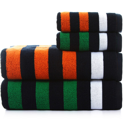 

Sanli cotton embossed sample embroidered word towel bath towel gift sets of 3 gift bag dark blue