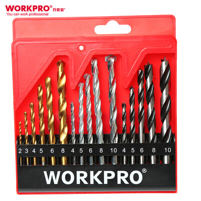 

WORKPRO W124027N 16 Straight Shank Titanium Twist Drill Multi-function Drill Drill Woodworking Drill Concrete Drilling Concrete Drilling Mixing Set