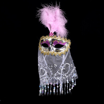 

Halloween Festival Party Plastic Fashion Color Velvet Mask Decoration Accessories