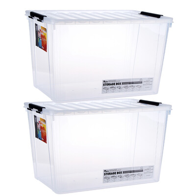 

Locks&buckles plastic storage box finishing box two-piece car box storage box debris hundred-nine box INP113NS2 transparent color 60L2